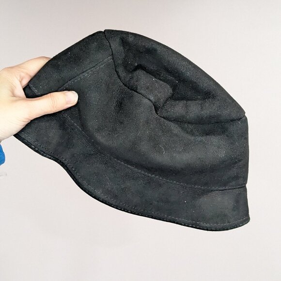 Lanark Sheepskin Bucket Hat Black Size Large - Picture 2 of 3